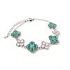 Clover Opal & Zircon Bracelet For Women, Silver-Tone Four-Leaf Clover Jewelry
