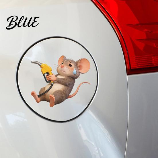 Mouse Car Sticker Fun Fuel Cap Sticker Cute Dog Cat Automotive Waterproof Self