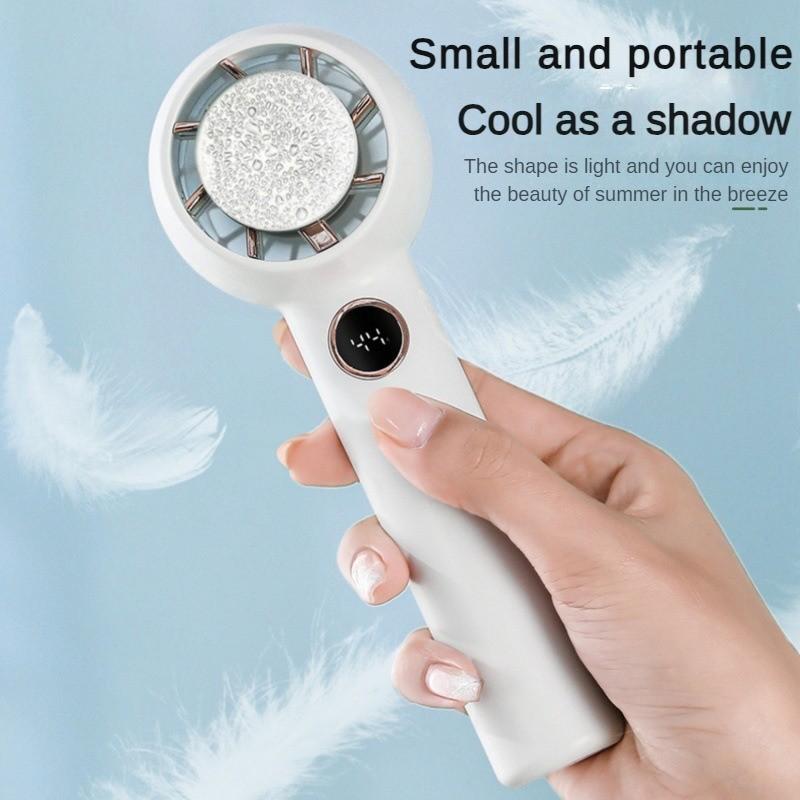 7,2W Intelligenter Digitalanzeige-Kühlventilator Outdoor Tragbar Kältekompresse Handheld USB-Ventilator Schlafzimmer Wohnzimmer Starker Wind Ladeventilator 55*82*170mm