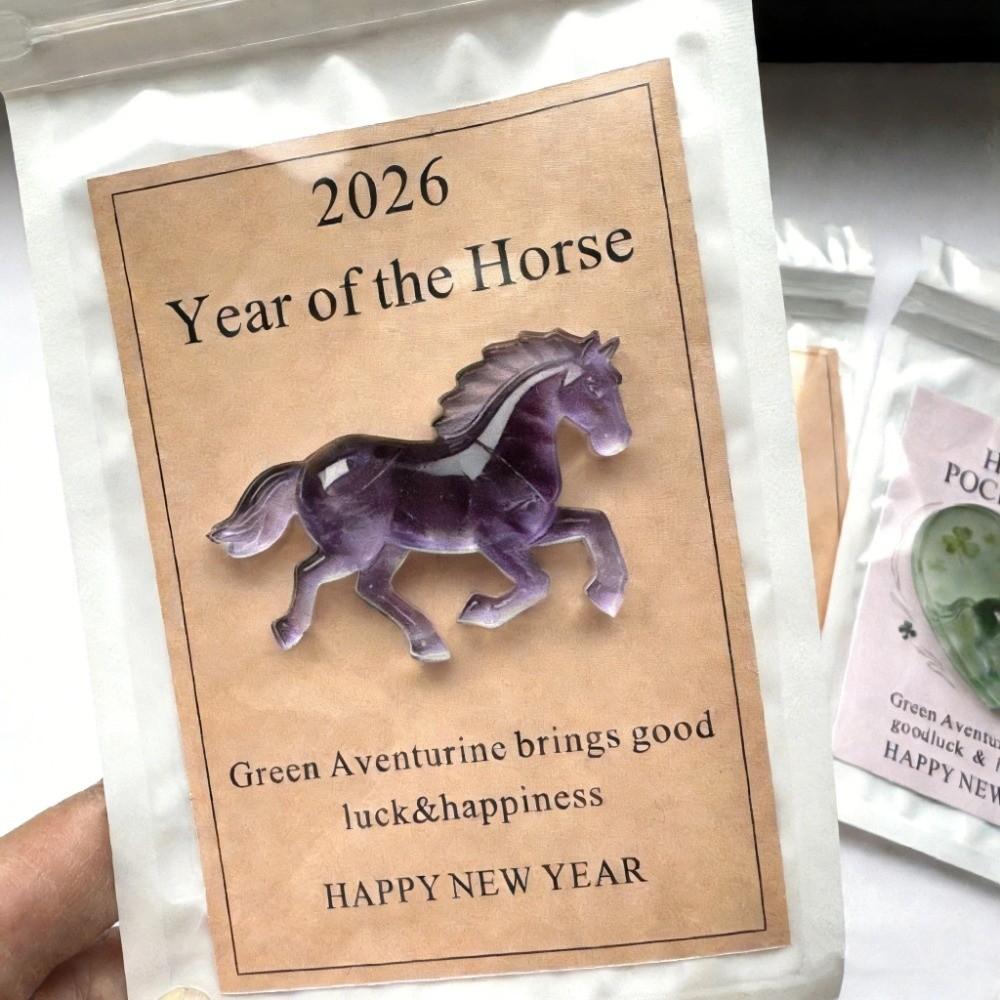 Spring Festival Essentials Acrylic Year of The Horse Postcard Blessing Festive Holiday Cards Gifts Greeting Card Decoration