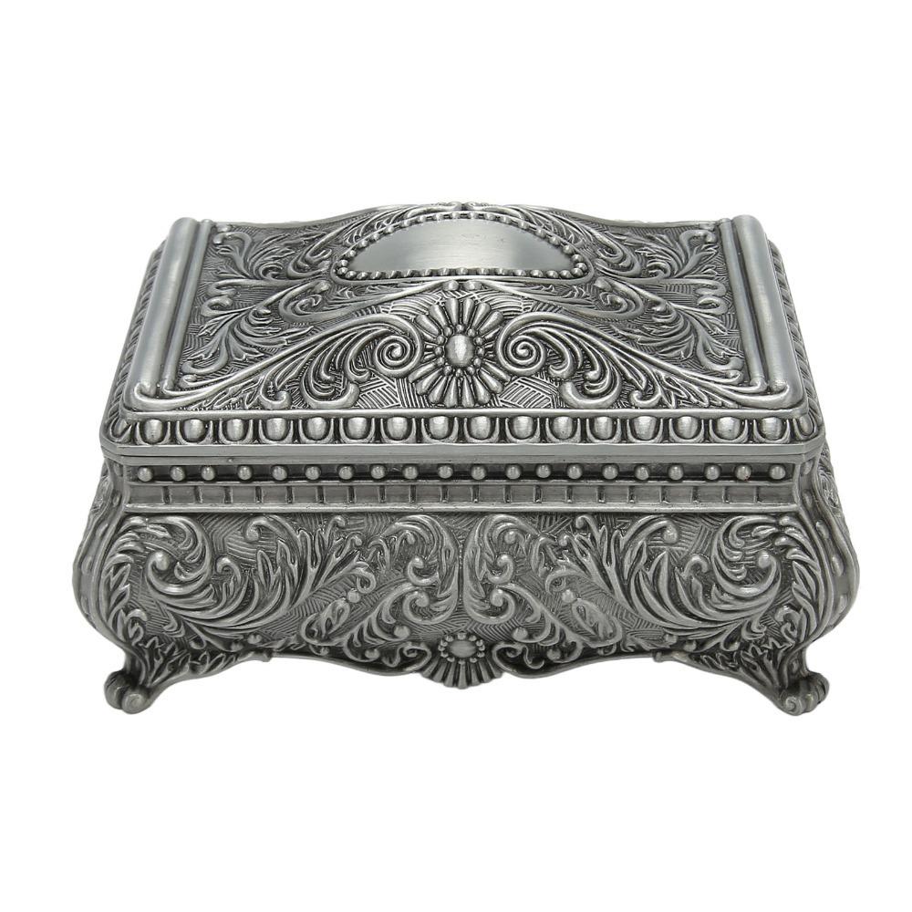 Antique Vintage Jewelry Box Silver Storage Jewelry Box Musical Jewelry Box For Ladies