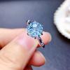 2ct Sparkling Sky Blue Topaz Ring Firework Cut Open Band for Women Elegant Jewelry Gift