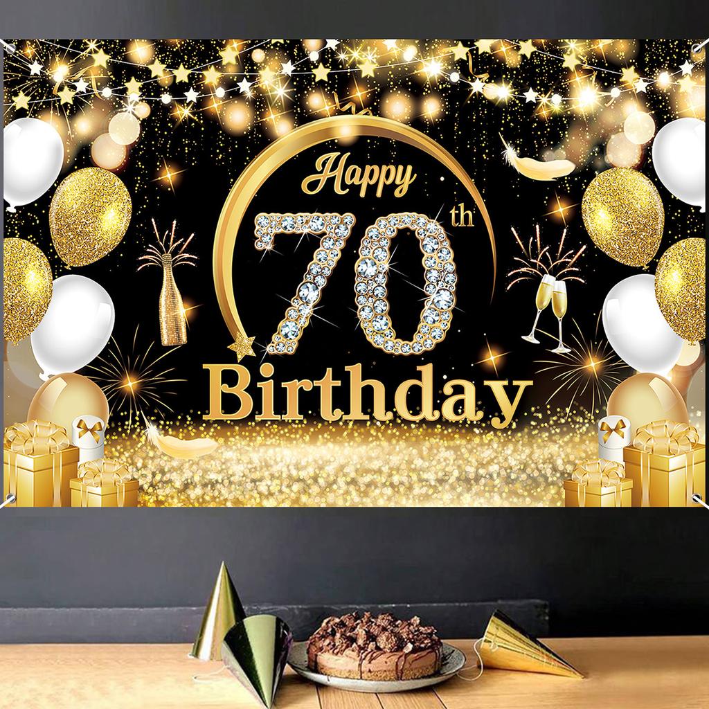 Happy 18th 70th Birthday Party Banner Photography Backdrop 18 70 Years Old Birthday Decorations Supplies Background Banner Photo