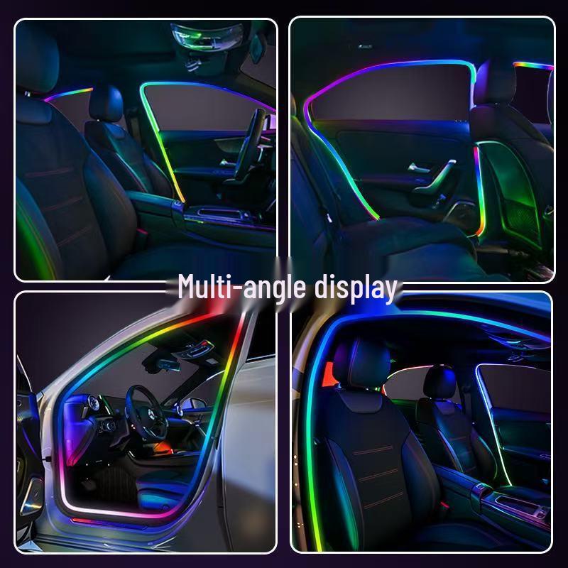 Iridescent Wireless LED Car Door Frame Light Strip – Flowing, No Wiring Needed