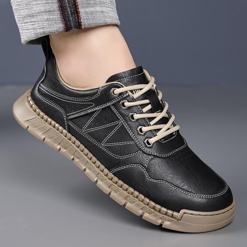 Fashion Fashion Lace Up Mens Casual Shoes Lightweight Leather Man Treking footwear Board Shoes Outdoor Sports Sneakers Hiking Trainers