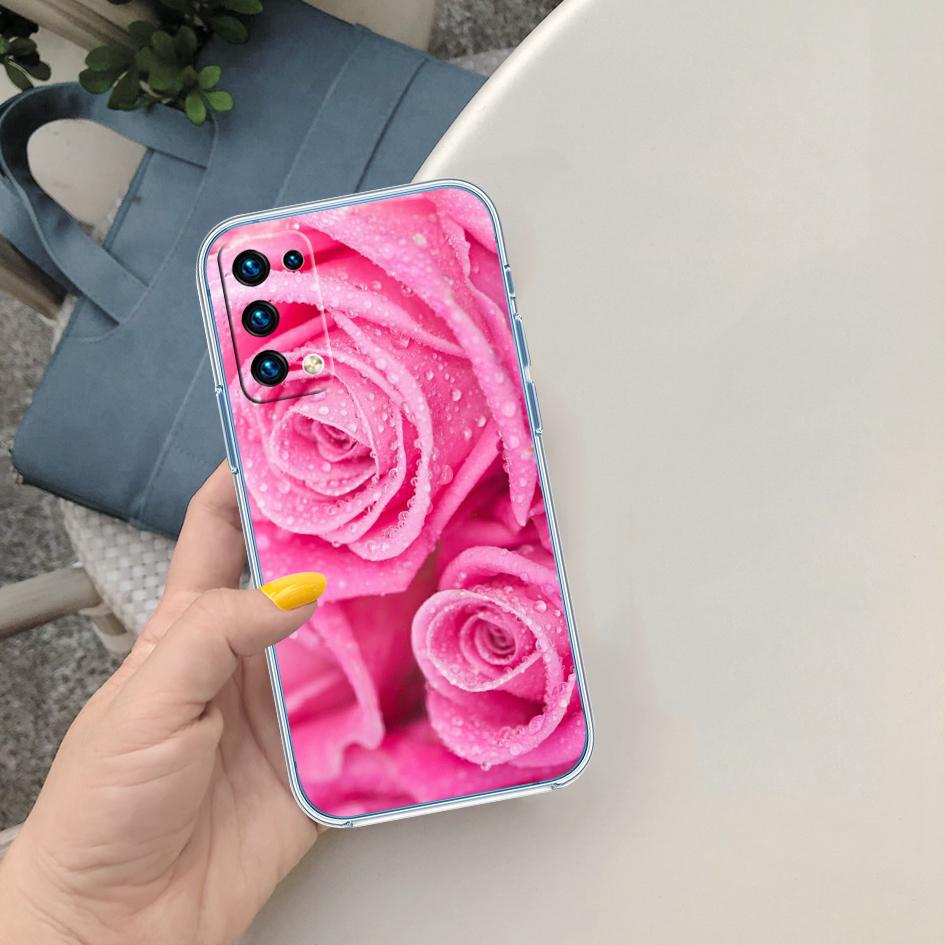CJ17 Beautiful Roses Flower Soft Shell Transparent Phone Case for Motorola Moto G7 G8 G9 G84 G85 G73 G24 G15 Z2 Play Power Plus