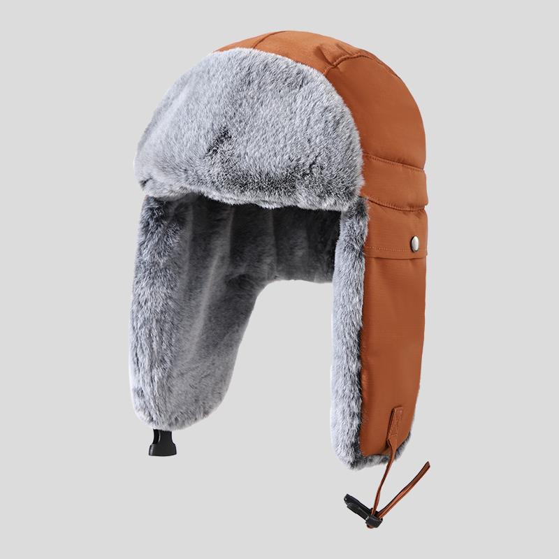 Cold Winter Casual Men Plush Lining Russian Ski Snowboarding Warm Hat with Earmuffs