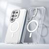 Applicable To Samsung S26ultra Transparent Magnetic Mobile Phone Case, Simple S25 Plus Metal Frame Bracket Mobile Phone Case.