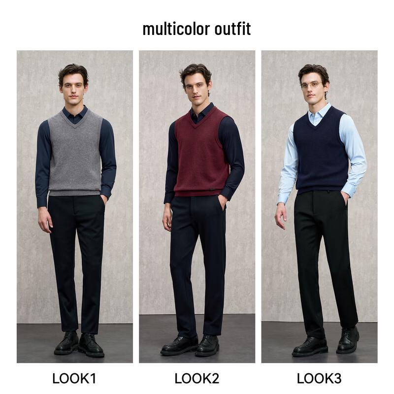 EMZ Wool Blend V-Neck Pullover Sweater