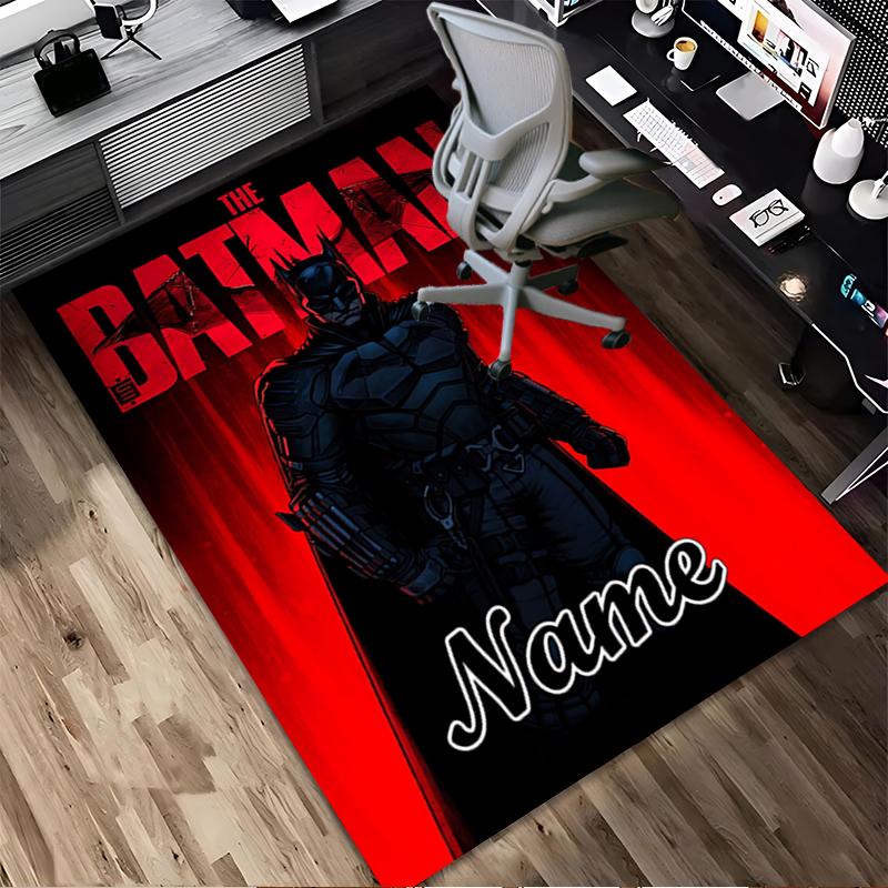 Custom Name Batman's Identity Living Room Non-Slip Area Rug Soft Carpet for Bedroom Kids Playroom Sofa Office Home Decor Doormat