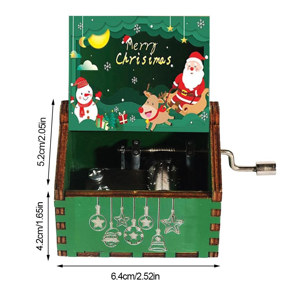 

Рождественская музыкальная шкатулка Украшения Снежный домик со светодиодной подсветкой Вращающиеся музыкальные фигурки из смолы Домашние рождественские украшения Новогодний подарок
