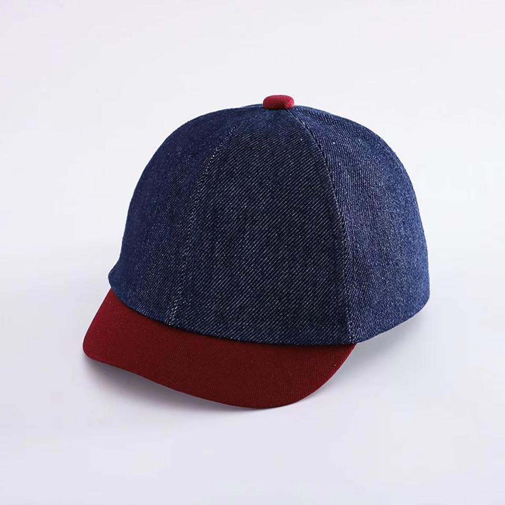 Baby Short Brim Duck Tongue Cap Patchwork Denim Infant Toddler Baseball Cap Summer Adjustable Kids Sun Visor Hat