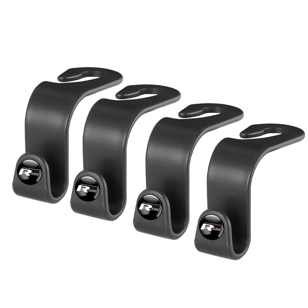 HIJK1 2/4pcs ABS Car Interior Seat Headrest Back Hanger Storage Hooks Valve Cap For VW R32 Golf Beetle EOS GTI Tiguan Passat Jetta MK4