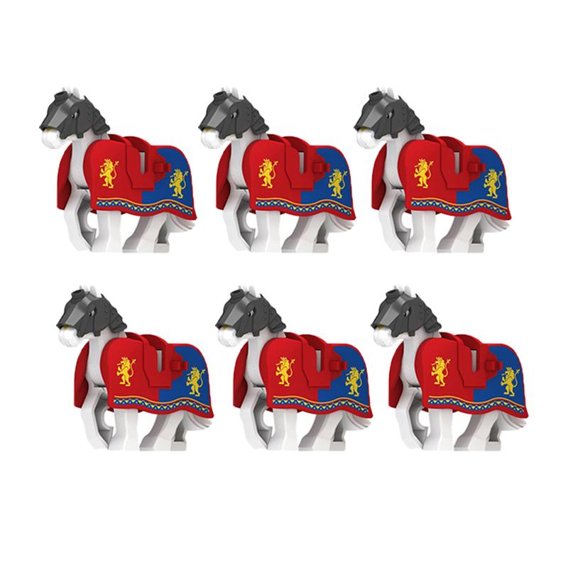 Medieval Military Building Blocks Cavalry Army Horse Animal Elephant Camel Wolf Crocodile Brick Toy Accessories S003