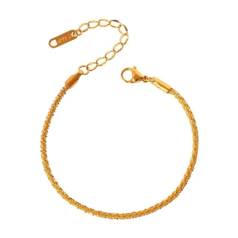 Exquisite Minimalist Gold Twist Chain Bracelet for Women