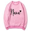 Women's Round Neck Heart Print Casual Hoodie