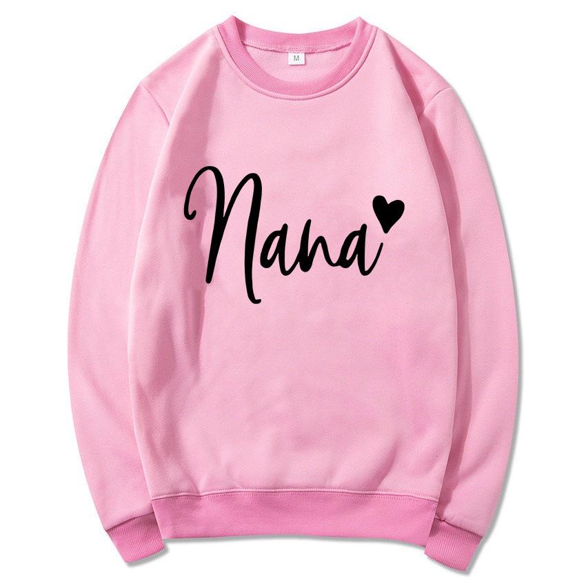 Women's Round Neck Heart Print Casual Hoodie