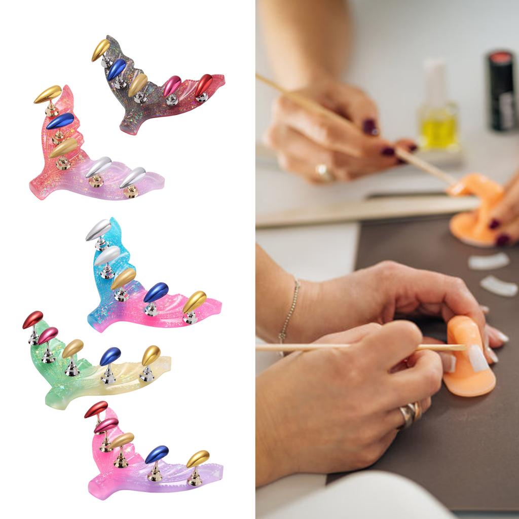 Acryl Nagel Übungsständer Magnetischer Nagelspitzen Präsentationsständer Trainings Falsche Nagelspitzen Halter Salon Zuhause Maniküre Werkzeug