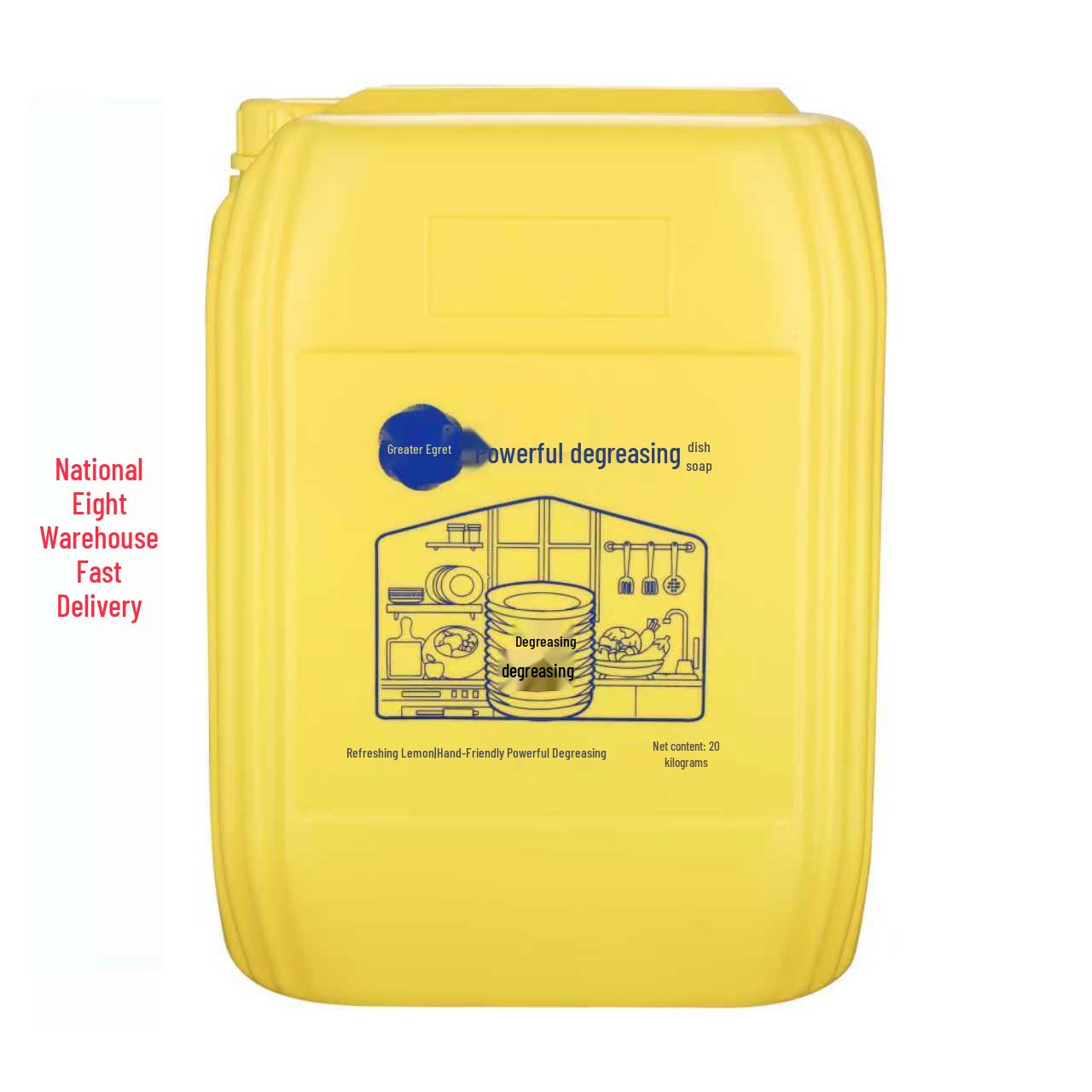 

Yue Lu 20 кг Засіб для миття посуду - Безбарвний/Без запаху або Лимонний, Дбайливий до рук, Сильна знежирювальна дія, Ідеально для ресторанів Colorless and Odorless