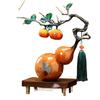 Persimmon Ruyi Gourd Ornament - Chinese Decor for Living Room, Office, or Housewarming Gift