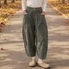 Women's Corduroy Pants with Elastic Waist, Loose Fit Casual Trousers for Everyday Wear