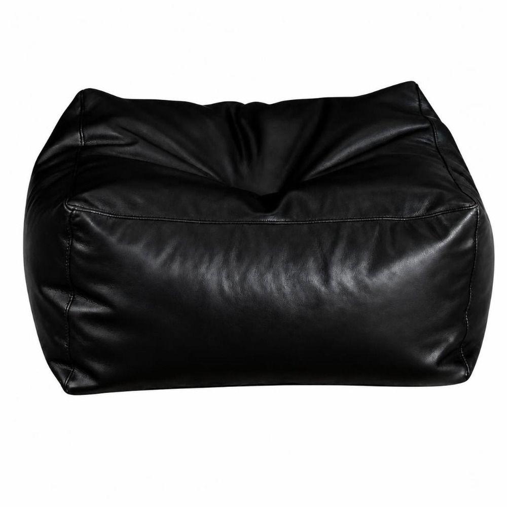 PU Leather Fillable Storage Ottoman Cover Fillable Wear Resistant Storage Footstool Claw Resistant Waterproof Pouf Cover