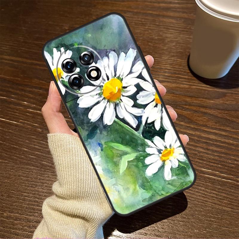 Daisy Watercolor For OnePlus Nord CE 5 2 3 4 Lite N20 N30 Case For OnePlus 15 R 13 12 11 8T 10T 13T 12R 13R