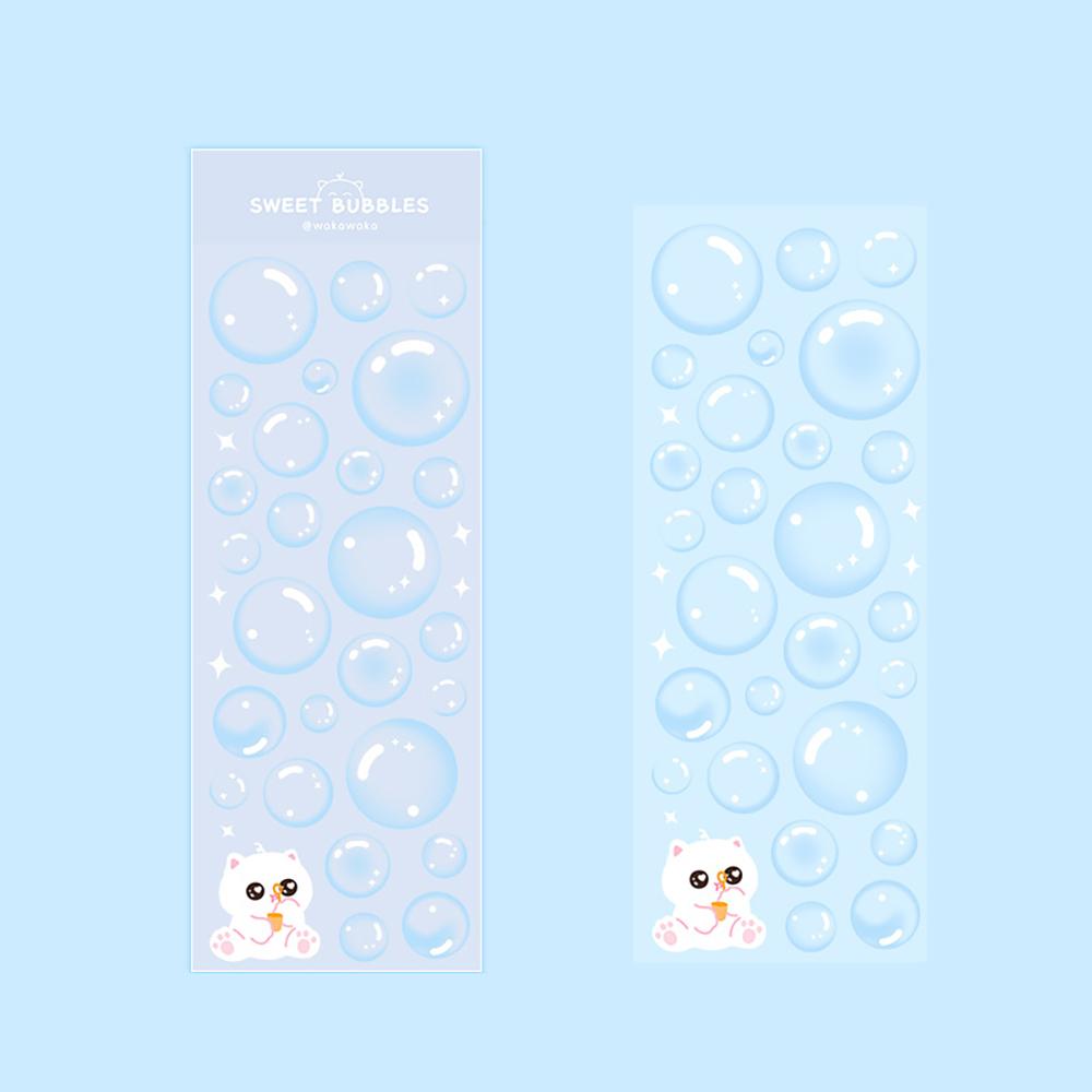 Korean Stickers Wholesale Original Transparent Bubble Ins Style Cute Hand Account with Card Stickers
