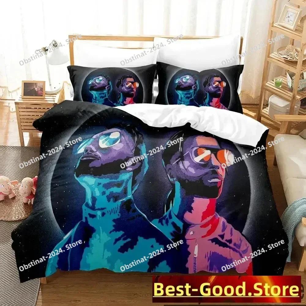 Set Biancheria da Letto Duo Rap PNL Stampato in 3D Set Letto Stampato con Federa Copripiumino Morbido Singolo Matrimoniale Queen Super King Size Ragazzi Adulti