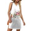 Women's V-neck Summer Casual Beach Vacation Women's Sleeveless Floral Print Sundress