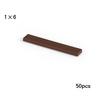 50pcs Bulk Building Blocks Smooth 1x6 Figure Bricks 11 Colors Educational Creative Toys for Children Size Compatible With 6636