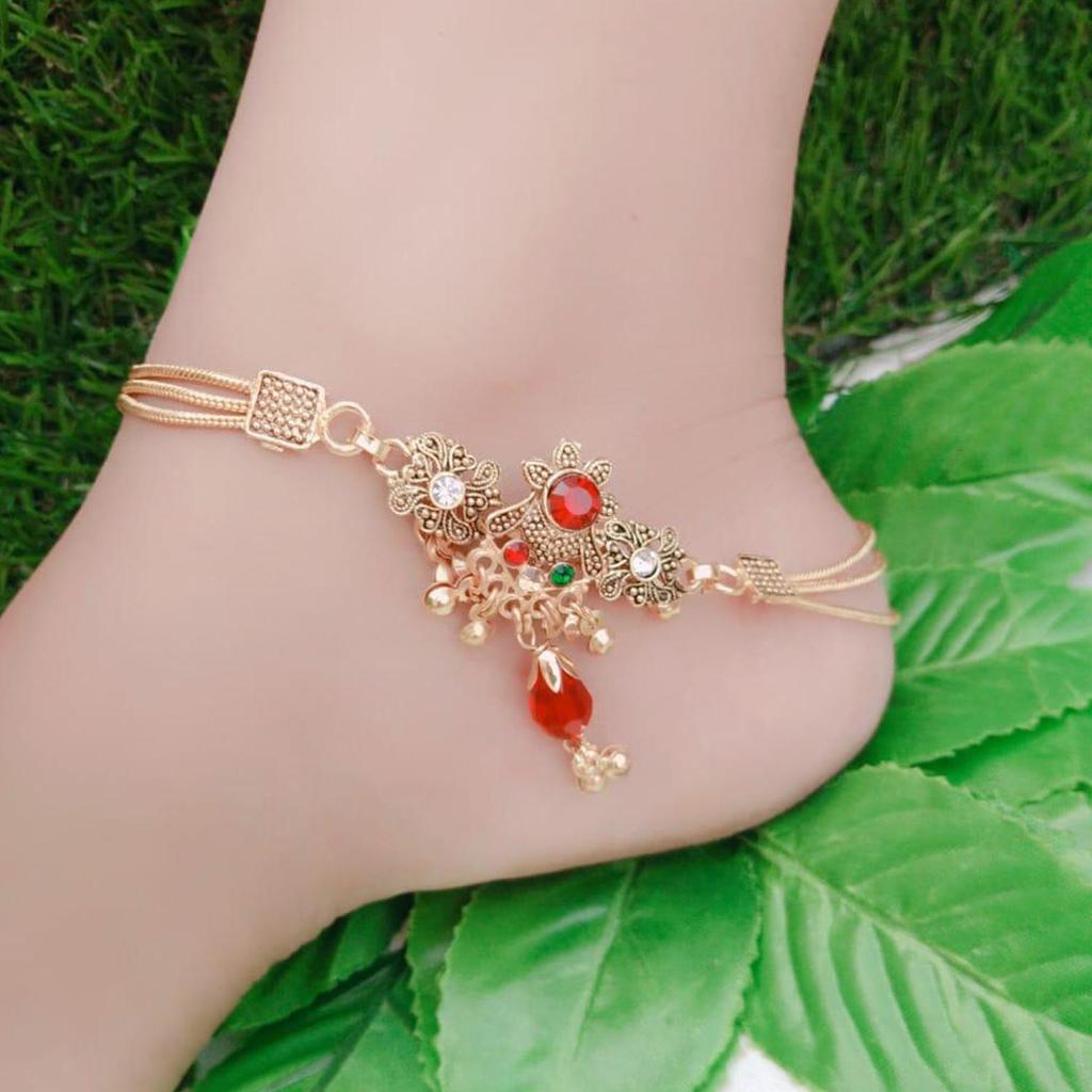 Laksh Goldrote Fußkettchen-Paare