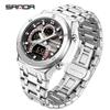 Sanda Octagonal Steel Band Multifunctional LED Light Watch for Men - TikTok Trendy Heartbeat Monitor Watch