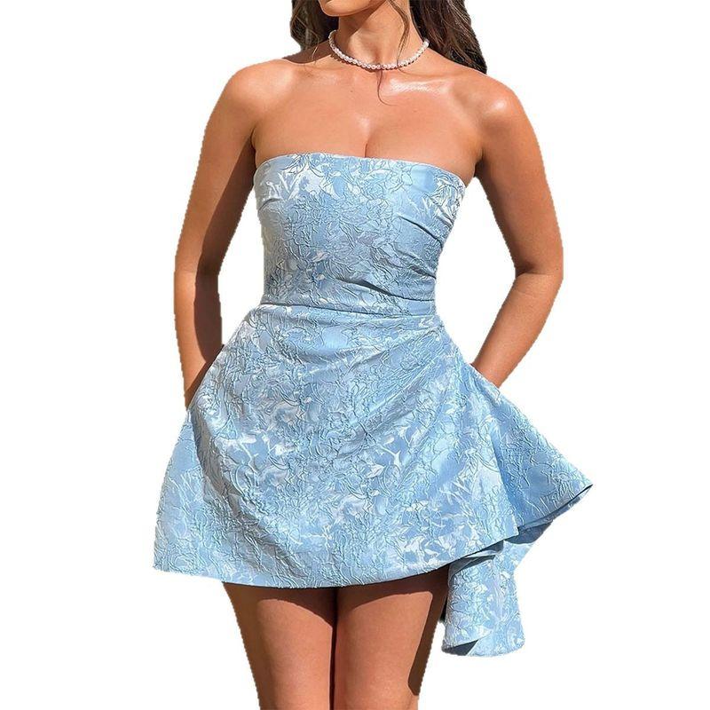 Cross-Border European and American Foreign Trade Women clothes 2025 Spring Summer Amazon Party Evening dress Socialite Style Tube Top Dress