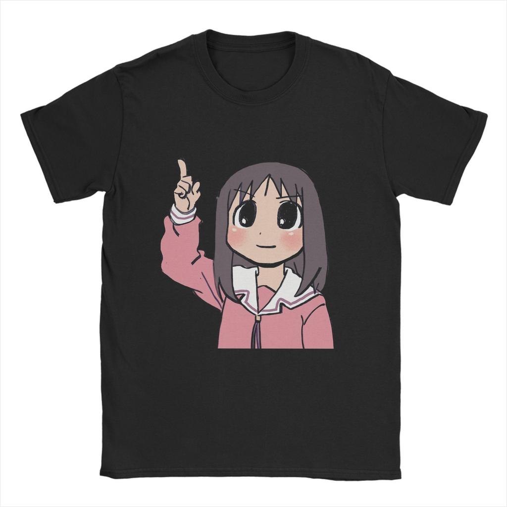 Męskie Koszulki Osaka Time Ayumu Anime Azumanga Daioh Vintage Czysta Bawełna T-shirty Krótki Rękaw Koszulka Okrągły Dekolt Odzież Nadruk