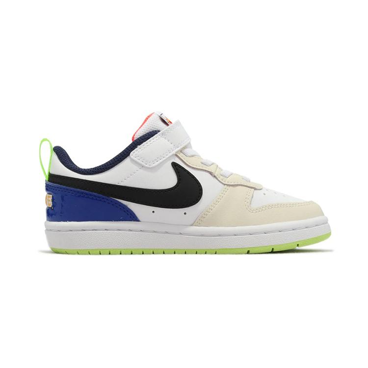 Nike Court Borough Low 2 SE PreSchool 'Player One' (Unisex) White / Black / White / Laser Orange Kids' Skateboarding Shoes FB1880 101