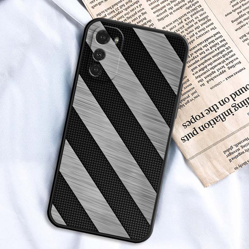 Carbon Fiber Pattern For Motorola G85 Edge 50 G24 G35 G14 G04 40 G72 G34 G G54 G13 G32 5G Black Phone Case