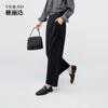 Versatile temperament banana pants for women, elegant commuting, 9-inch wide leg casual pants for women