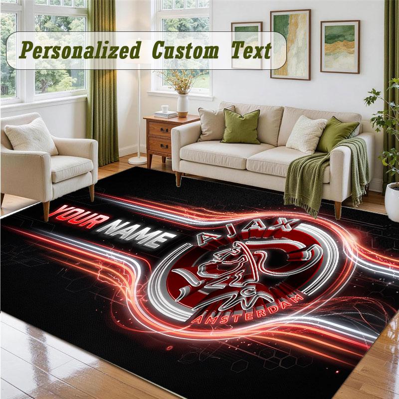 Crystal Velvet Square Rug Custom NameAjax Amsterdam Pattern Non Slip Home Floor Decor Rug