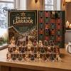 Sammlerhunde-Figuren Adventskalender, 24-Tage-Weihnachts-Countdown Acryl-Ornament-Set mit Feiertagsdekoration Mini-Figuren, Baumbehang