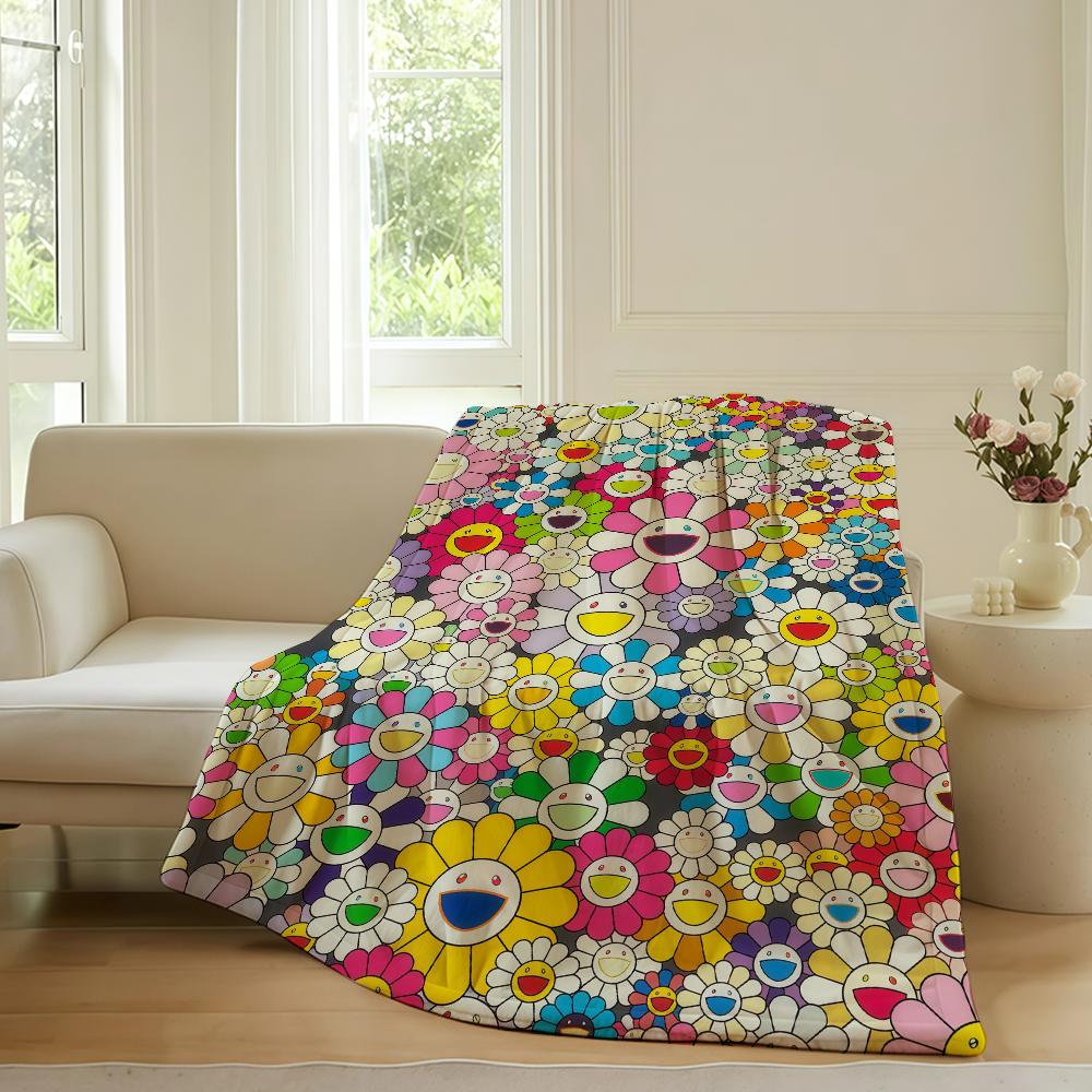 Modedruck M Murakami T Takashi Decke Für Sofa Büro Bett Flugzeug Reise Schlafen Lesen Entspannen Camping Weich Und Warm