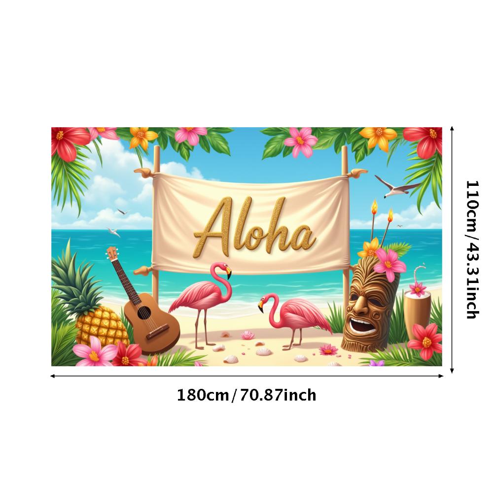 Sea Theme Banner Ukulele Flamingo Banner Luau Decoration Sea S Aloha Banner For Vacation Theme Beach Party Luau Event
