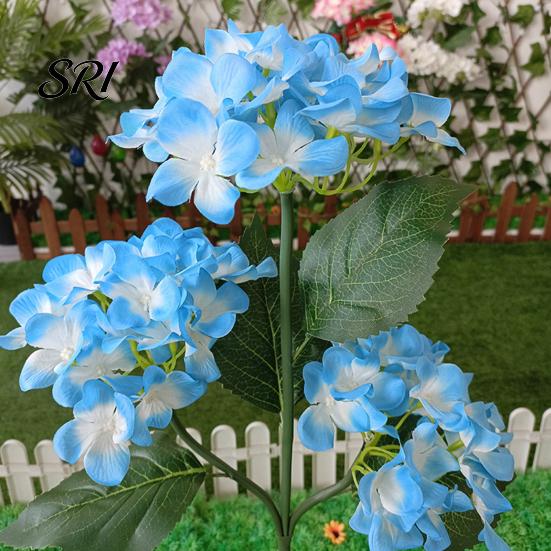 Solar Powered Garden Lamps 3-Head Hydrangea Flower Light with Colorful LEDs Waterproof Outdoor Stake Lights Lamp for Yard Patio Walkway Energy-Saving