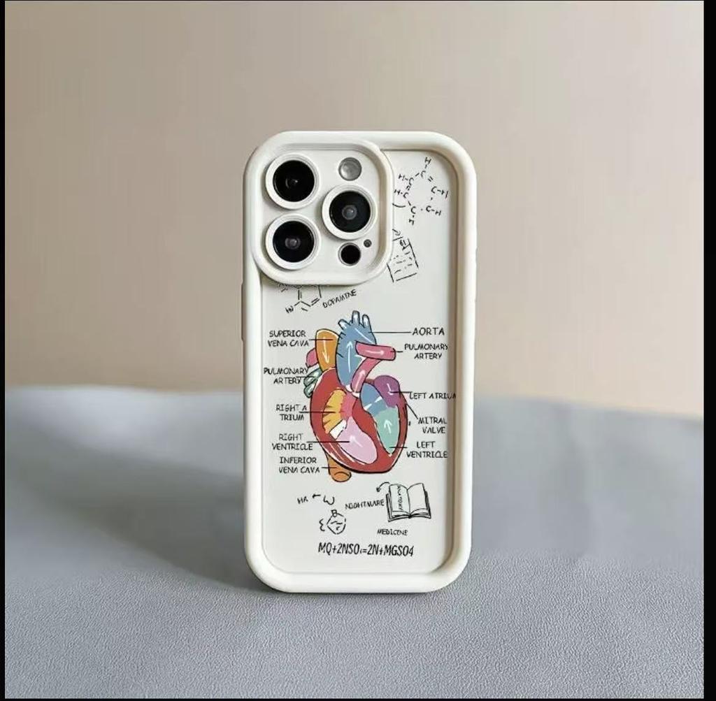 Heart analysis map is suitable for iphone17pro mobile phone case Apple 15 anti-drop 14 foreign trade 16promax new model
