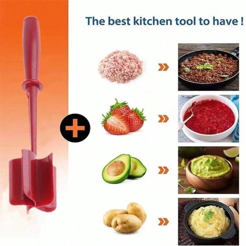 3-In-1 Plastic Mixing Stick – Handheld Kitchen Tool For Blending Ground Meat, Folding Batter, Mixing Salads, Dough And Salsa