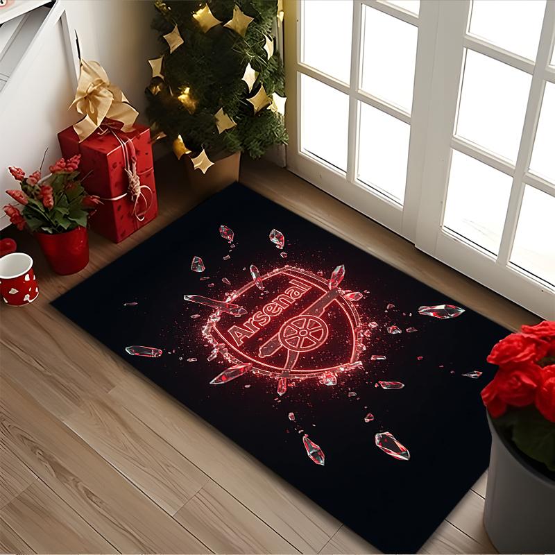 Football Club Rug Ideal for Reading Room, Multi-purpose Office Chair Sofa Carpet, Anti-slip Printed Home Area Rug