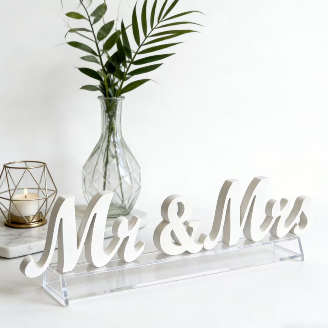 Деревянные Свадебные Реквизиты Mr & Mrs - Английские Буквы-Украшения для Празднования