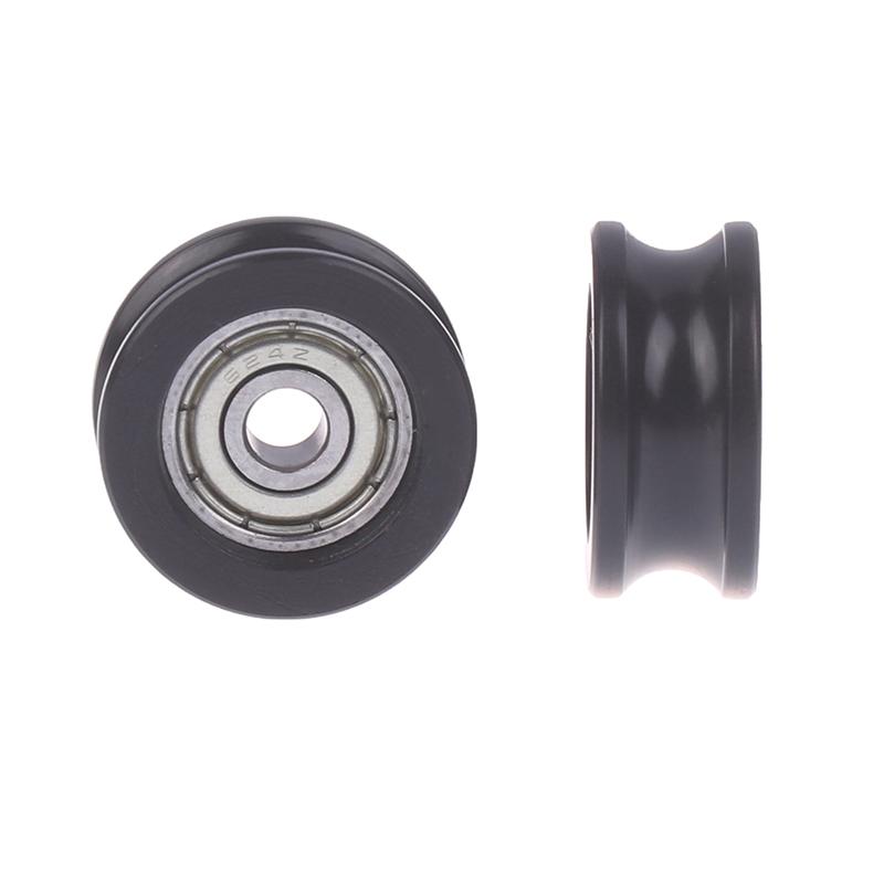 4X19X8.5Mm Pom Delrin Plastic U Groove Roller Guide Wheel 624 Bearing Pulley R3Mm Track Delrin Wrapped Pulley