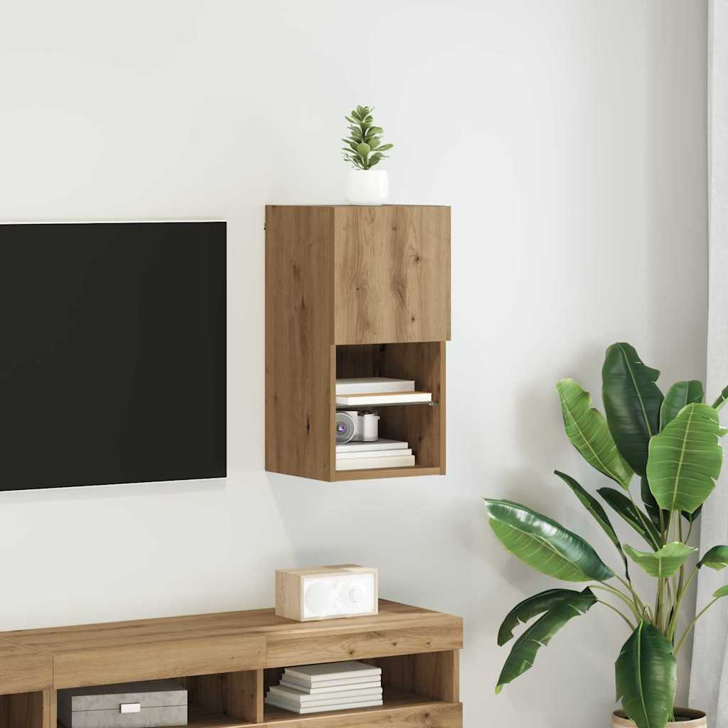 Wall Mounted TV Cabinet Artisan Oak 30.5 x 30 x 60 cm