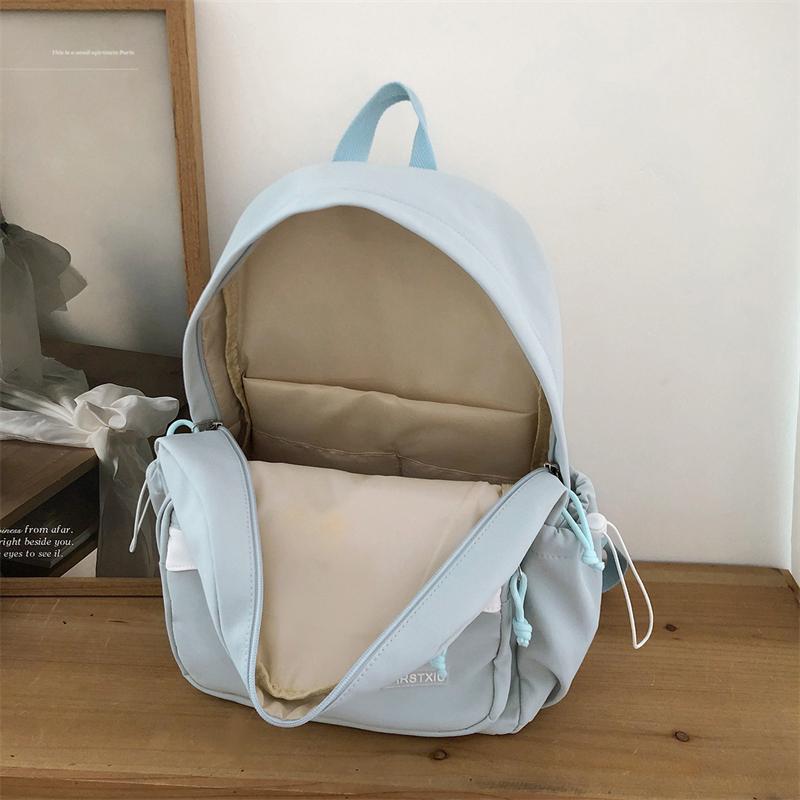 Cartoon Women's Backpack Student Large Capacity School Bag Color Block Campus Backpack